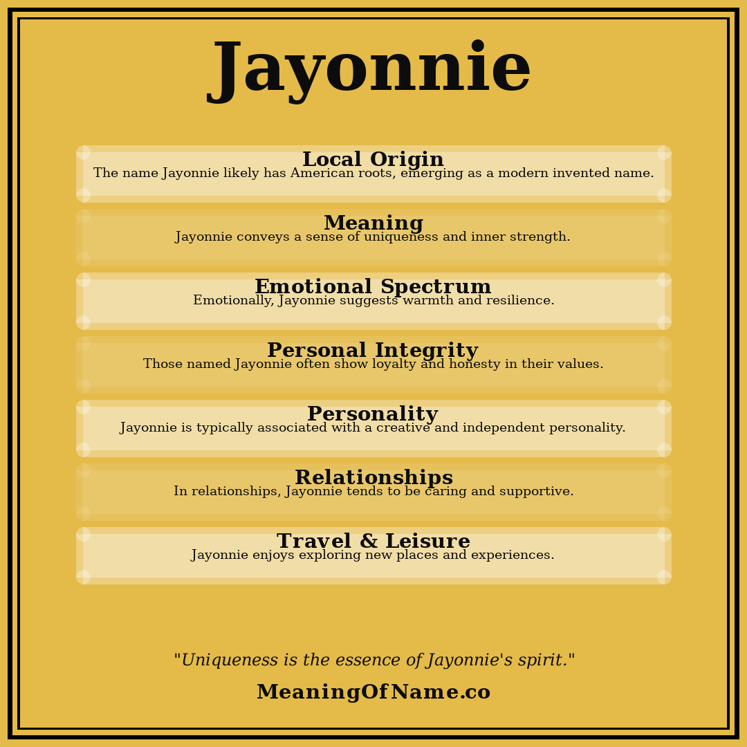 Jayonnie name meaning poster