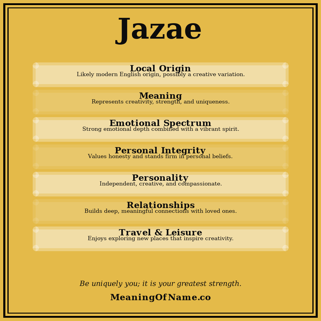 Jazae name meaning poster