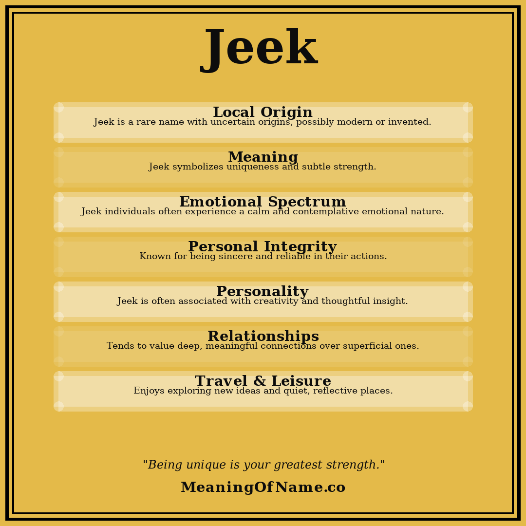 Jeek name meaning poster