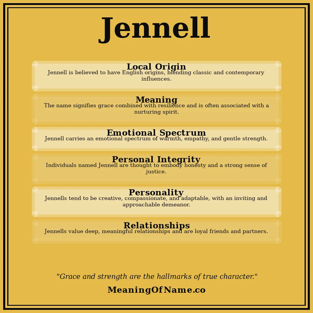 Jennell name meaning poster