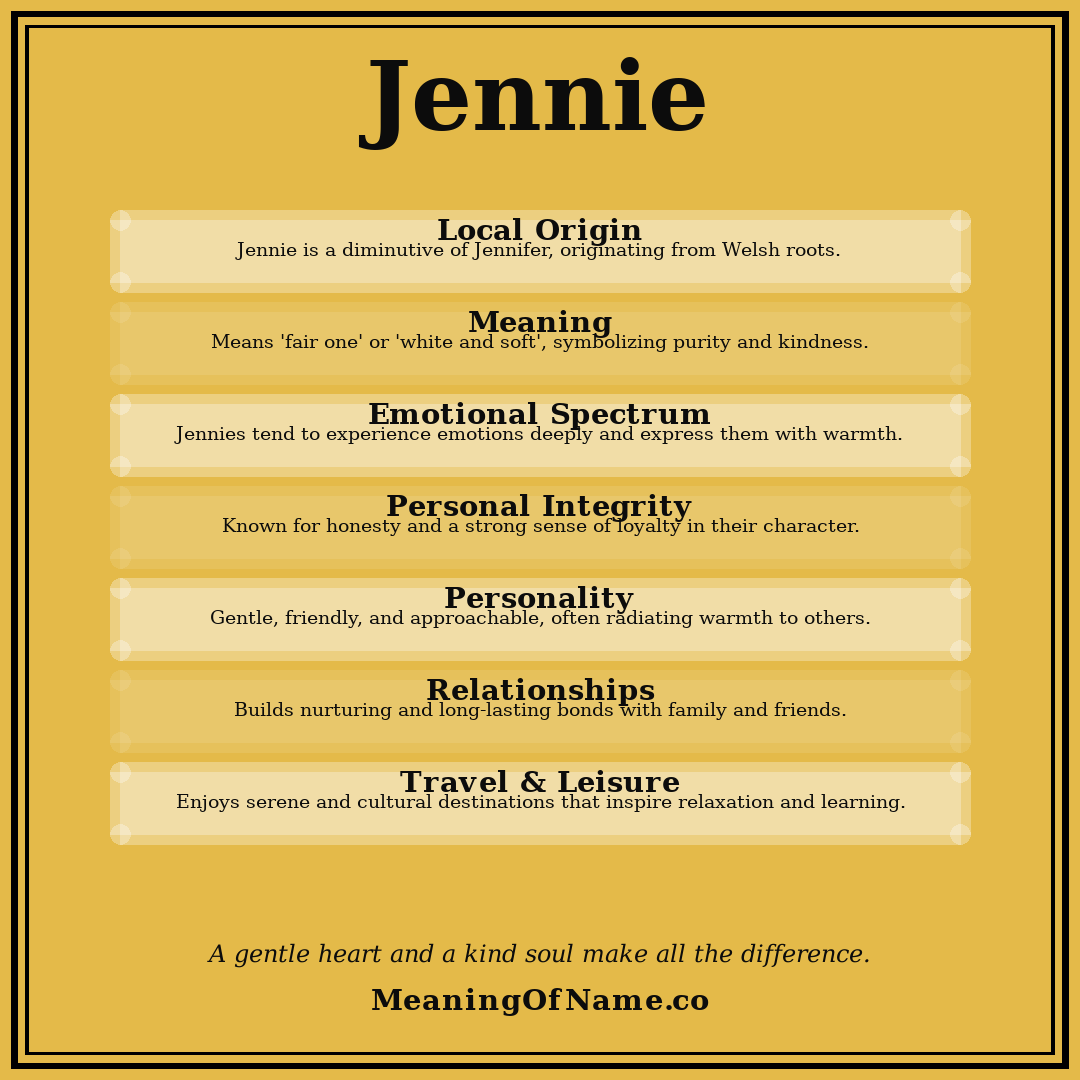 Jennie name meaning poster