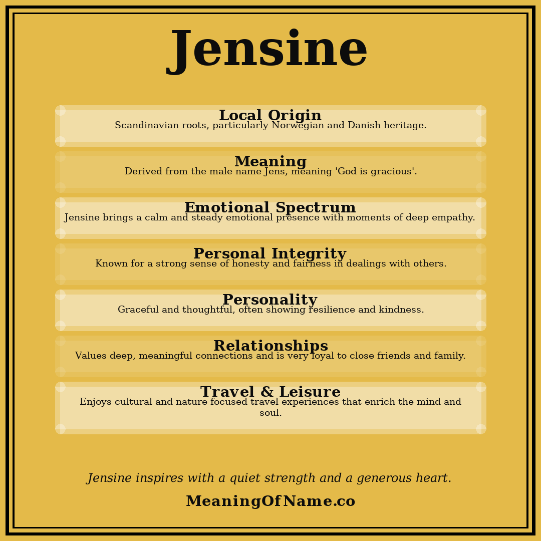 Jensine name meaning poster