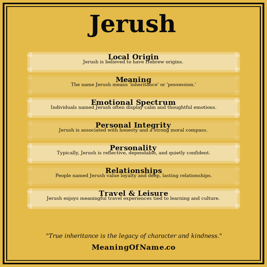 Jerush name meaning poster