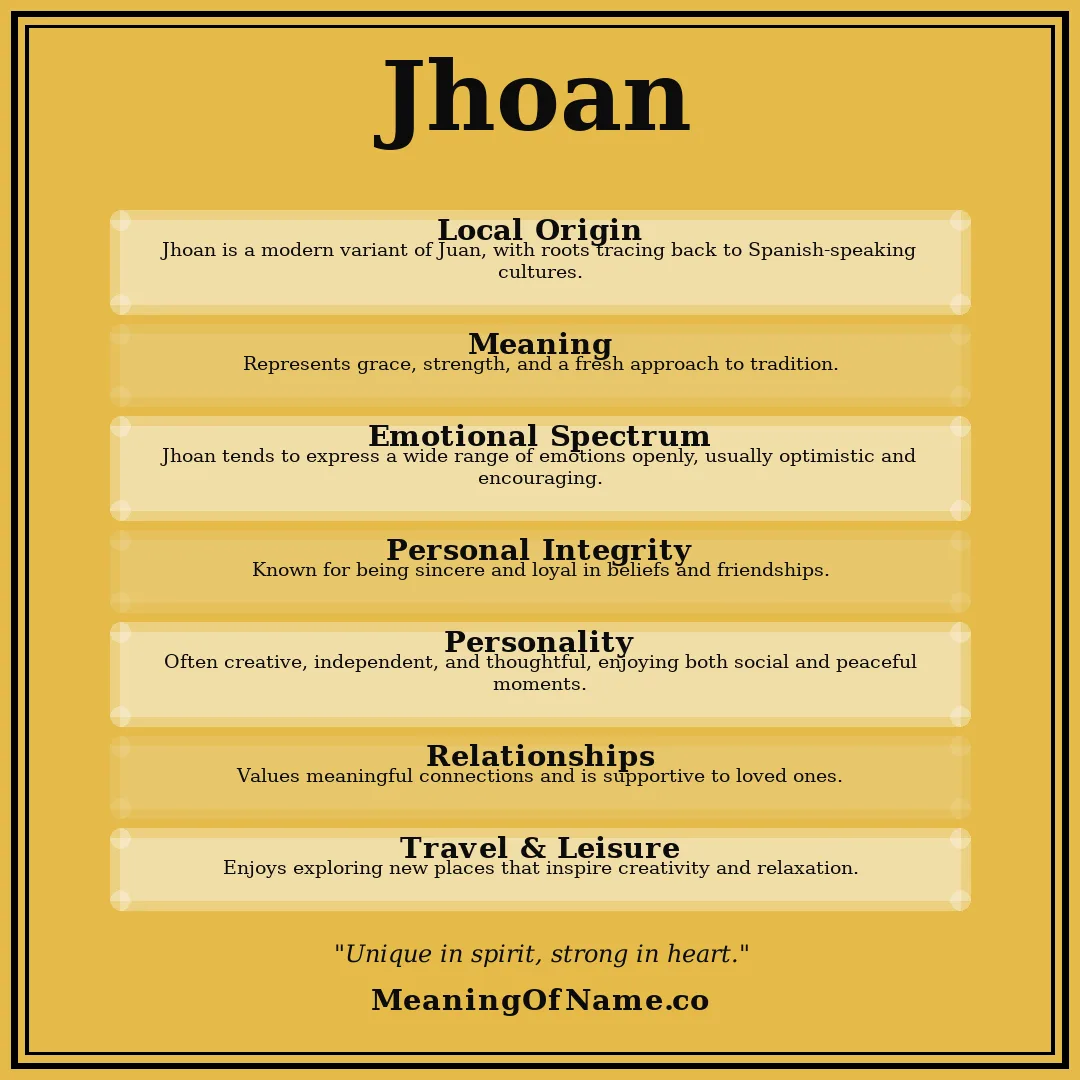 Jhoan name meaning poster
