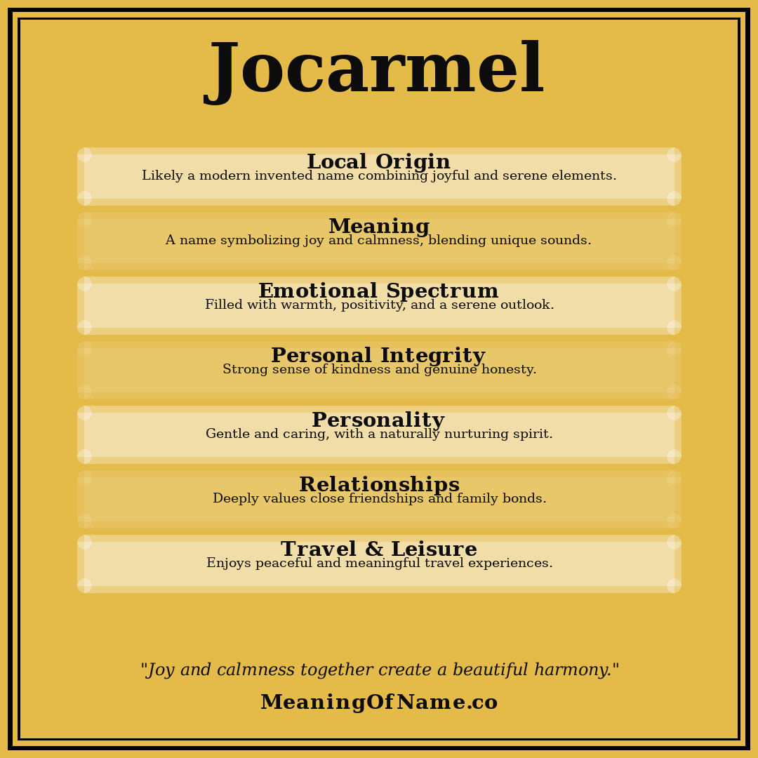 Jocarmel name meaning poster