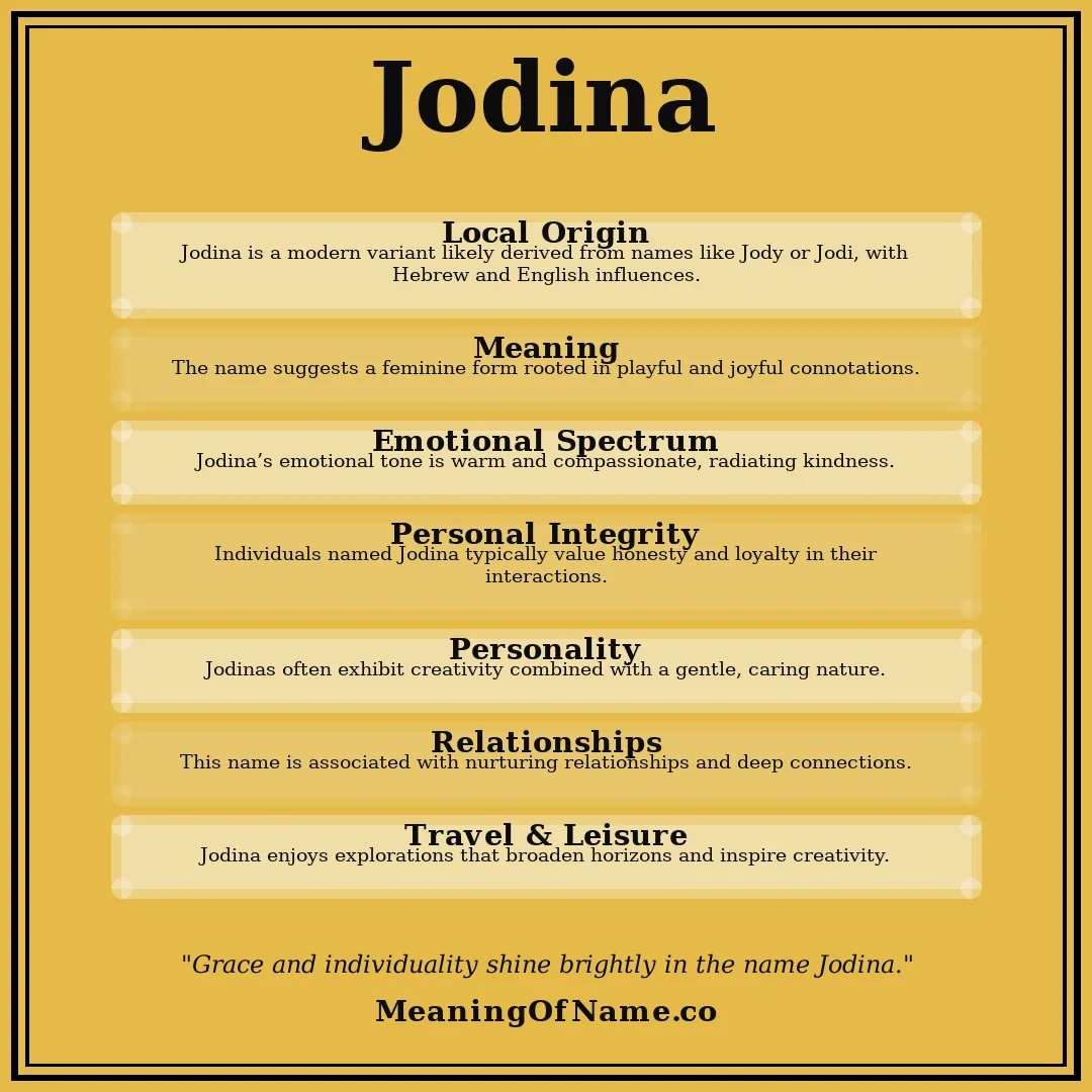 Jodina name meaning poster