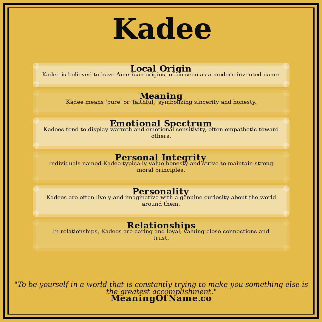 Kadee name meaning poster