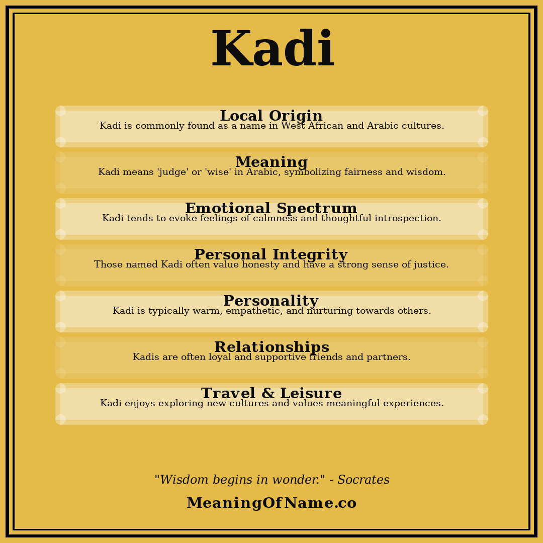 Kadi name meaning poster