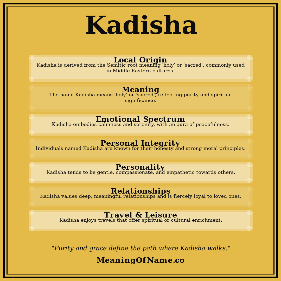 Kadisha name meaning poster