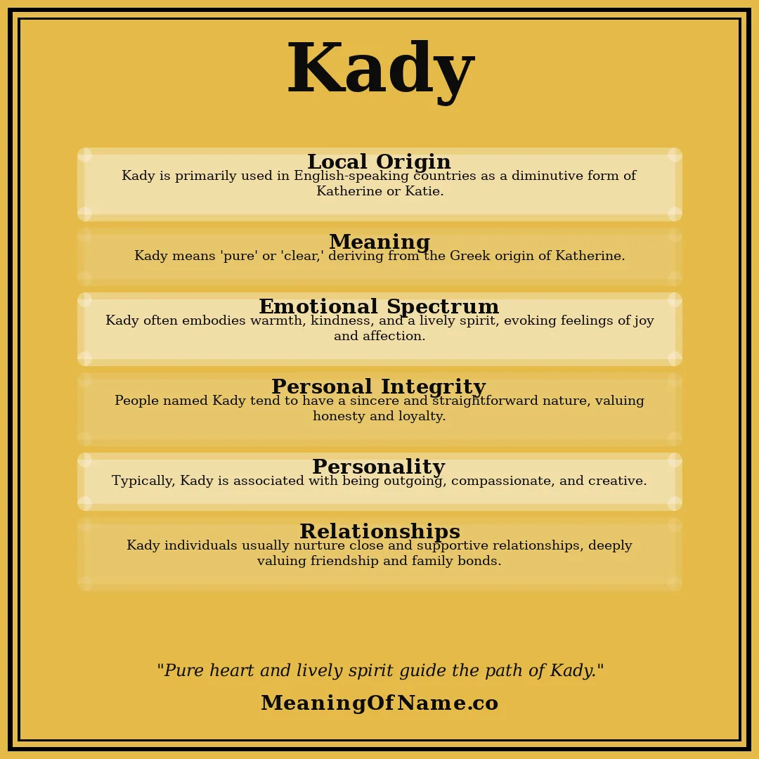 Kady name meaning poster