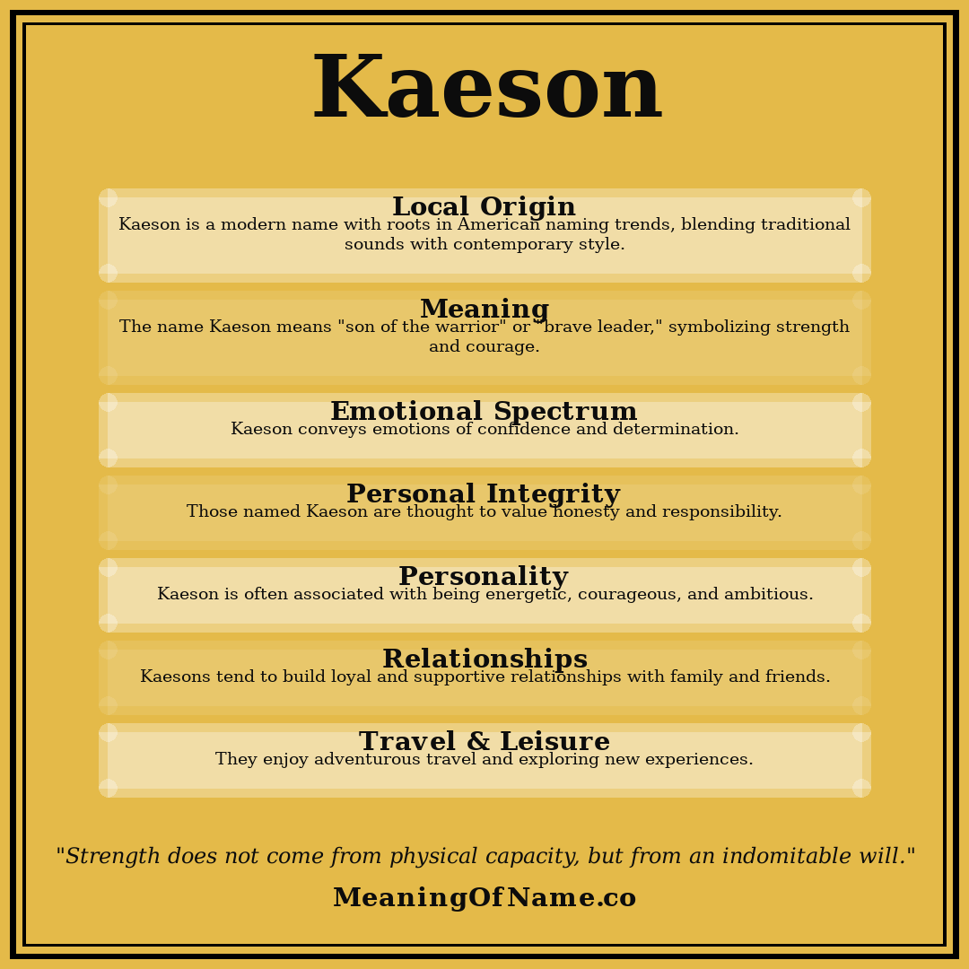 Kaeson name meaning poster