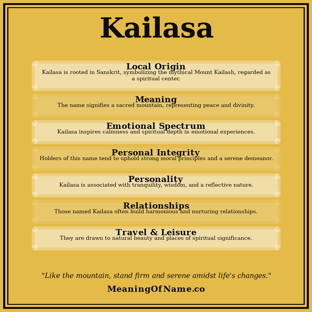 Kailasa name meaning poster