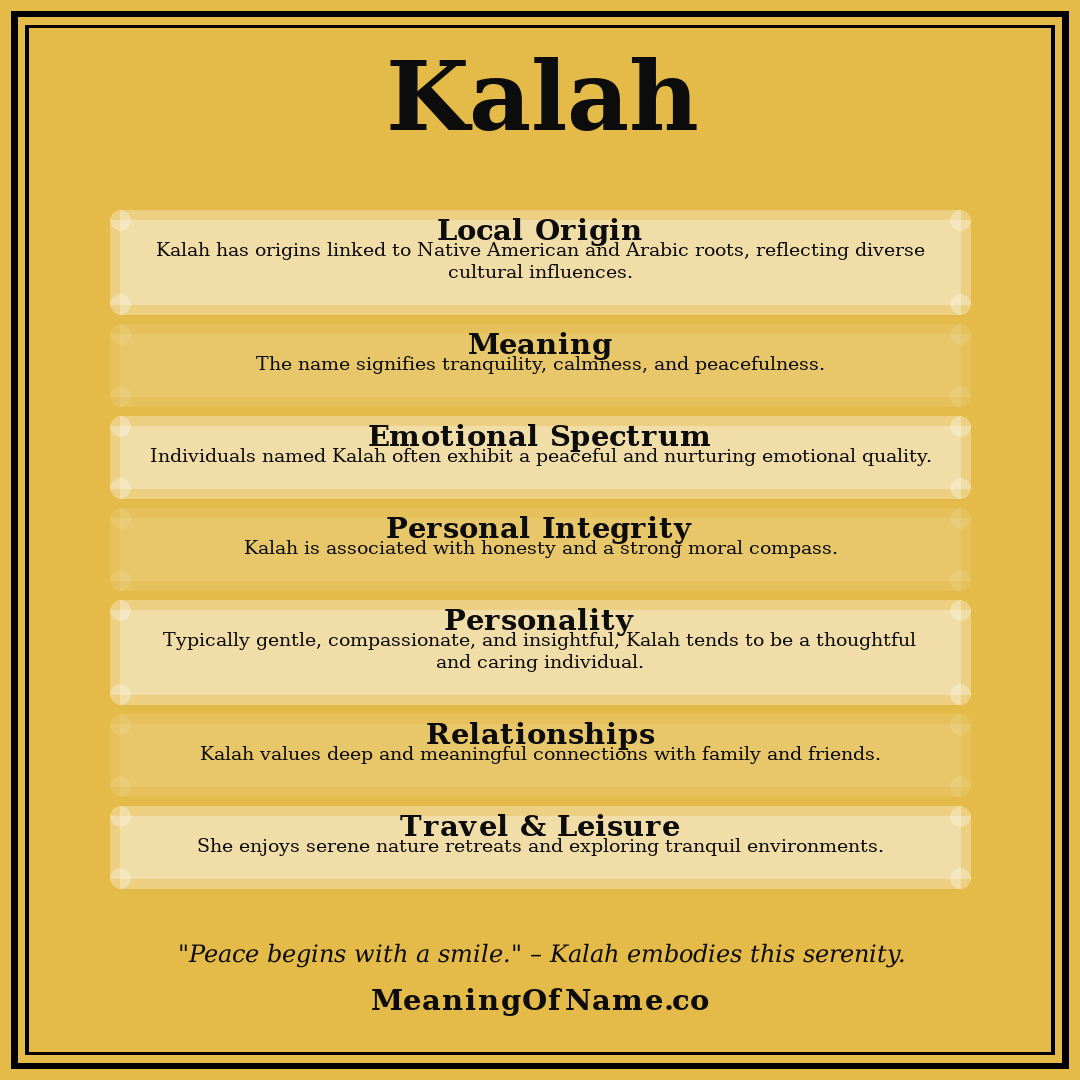 Kalah name meaning poster