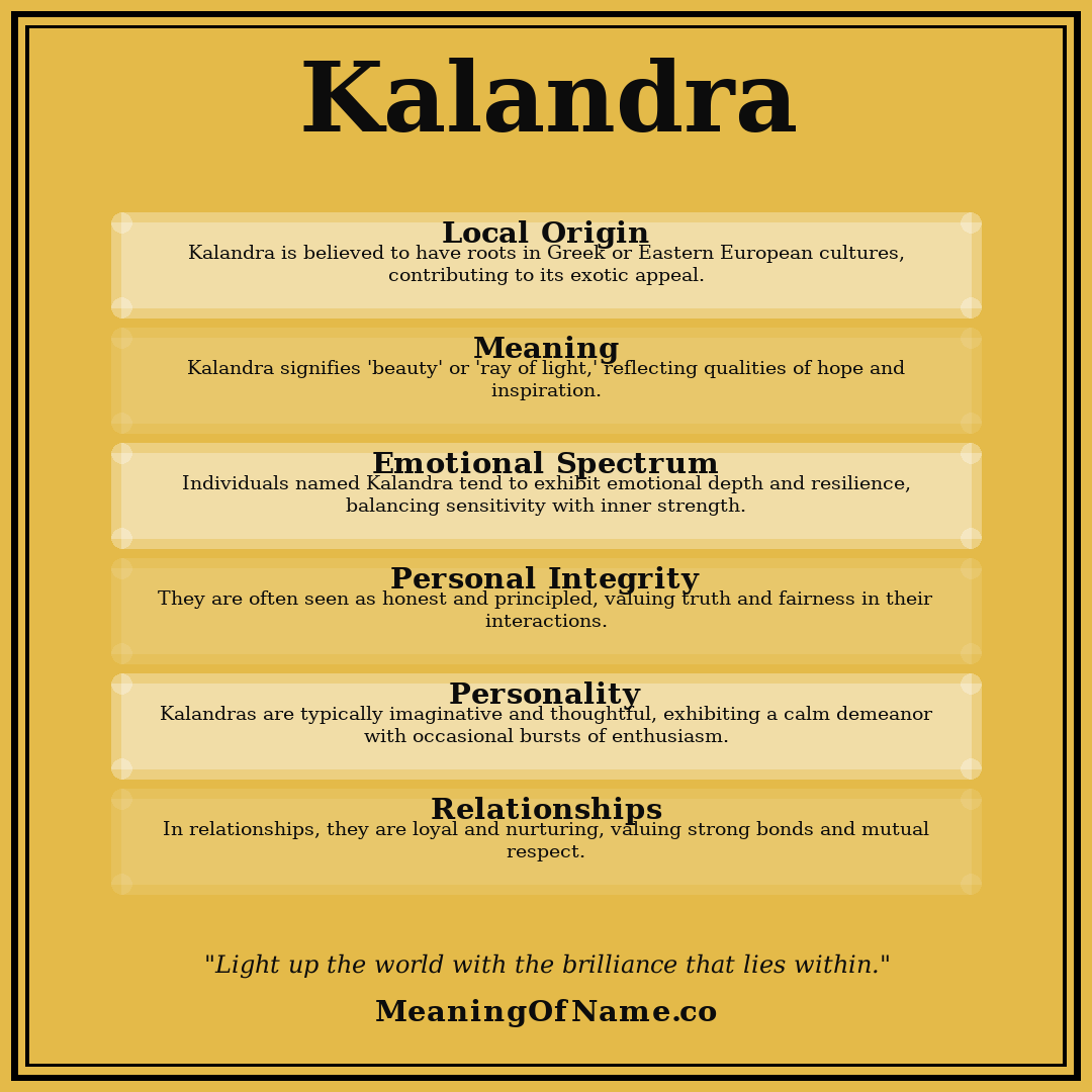 Kalandra name meaning poster