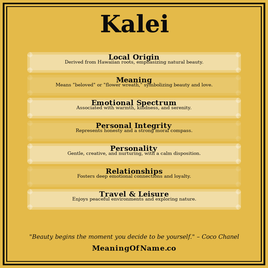 Kalei name meaning poster