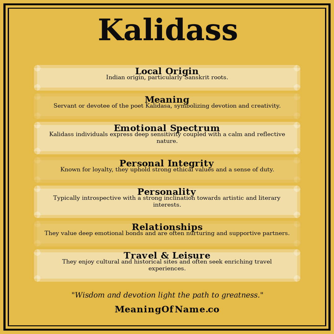 Kalidass name meaning poster