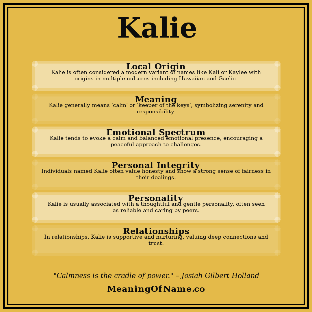 Kalie name meaning poster