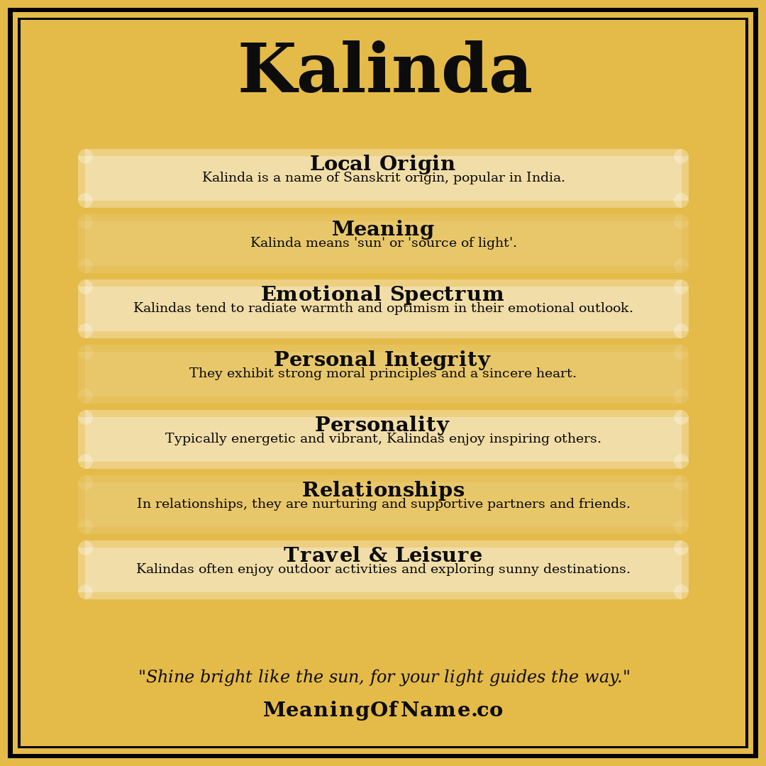 Kalinda name meaning poster