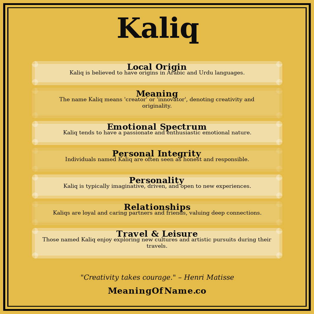 Kaliq name meaning poster