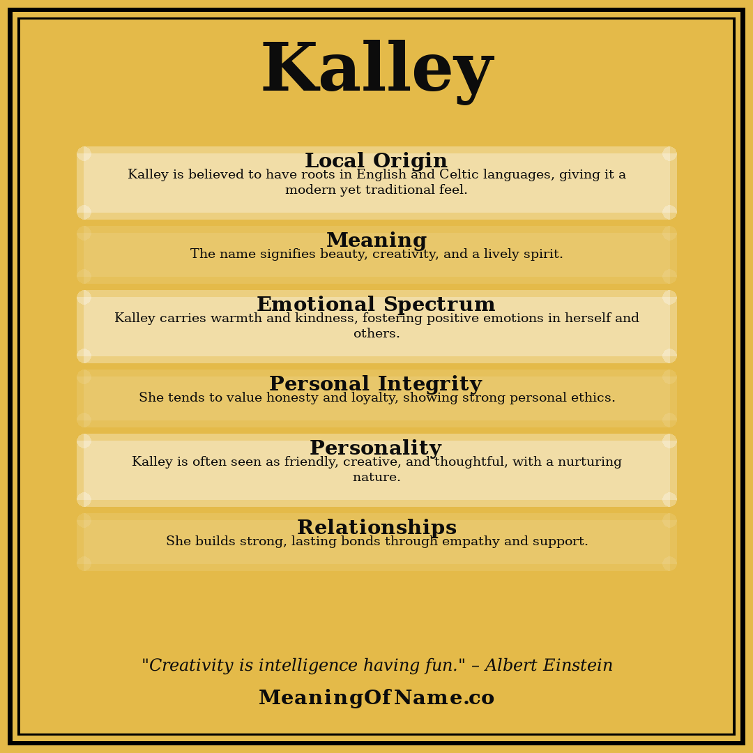 Kalley name meaning poster