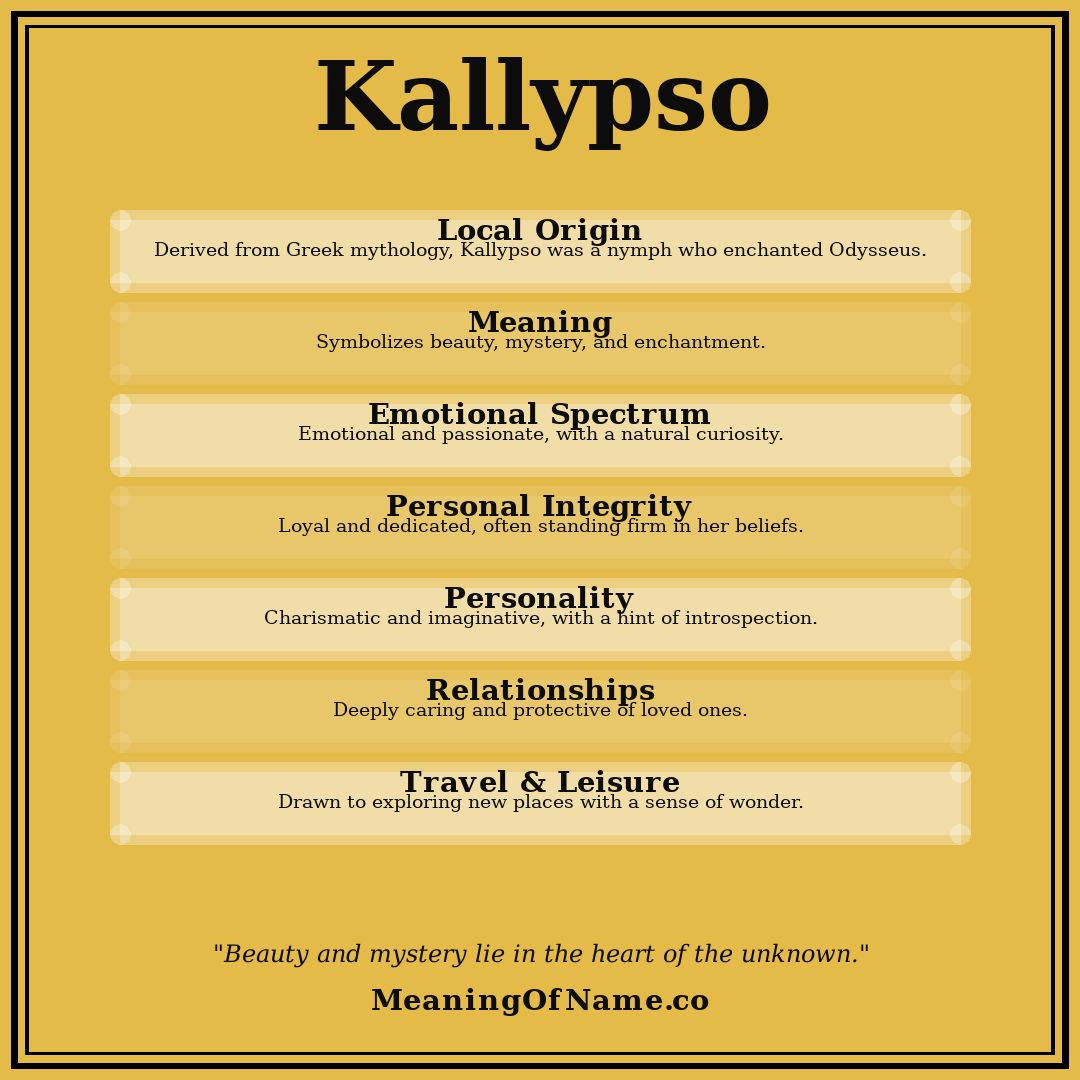 Kallypso name meaning poster