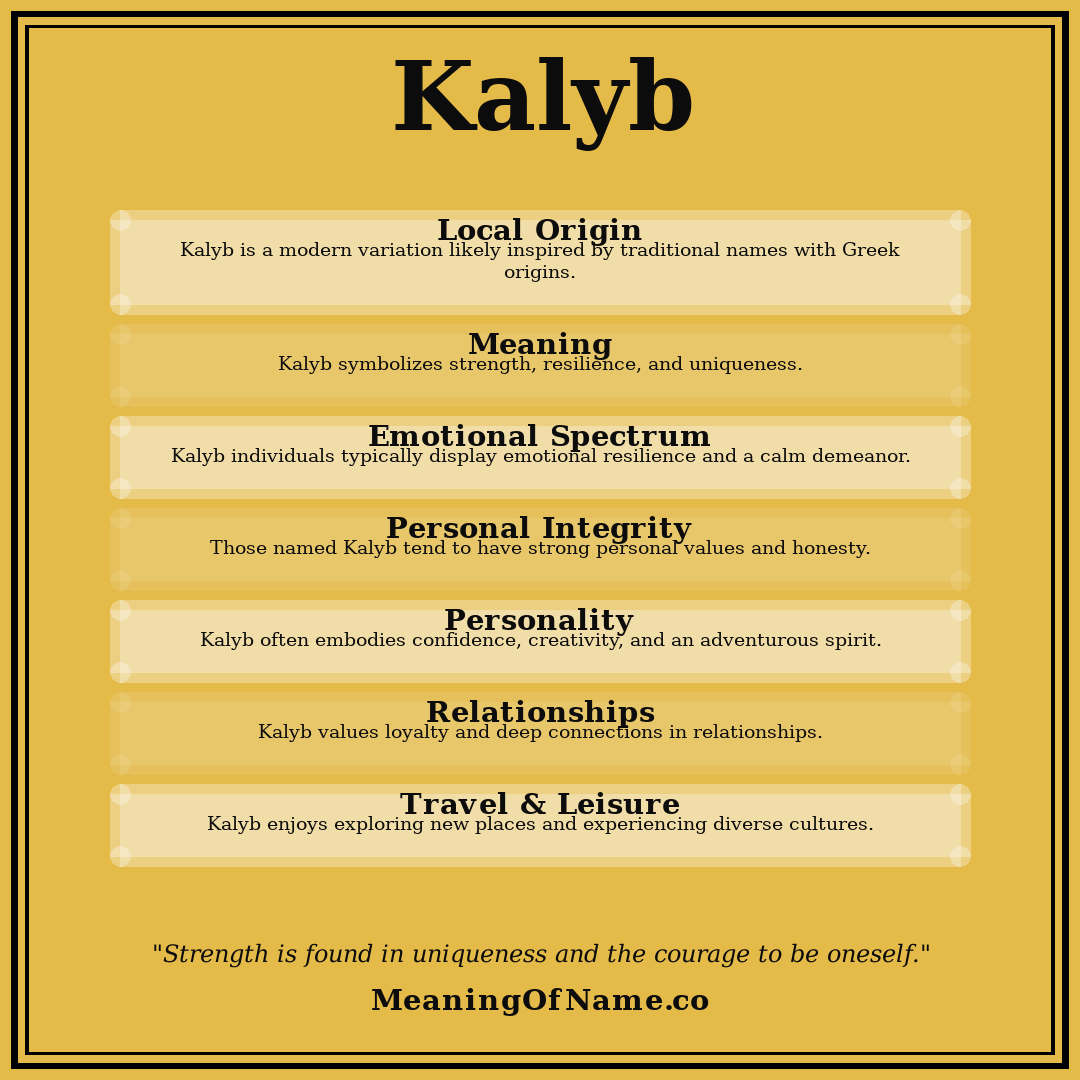 Kalyb name meaning poster
