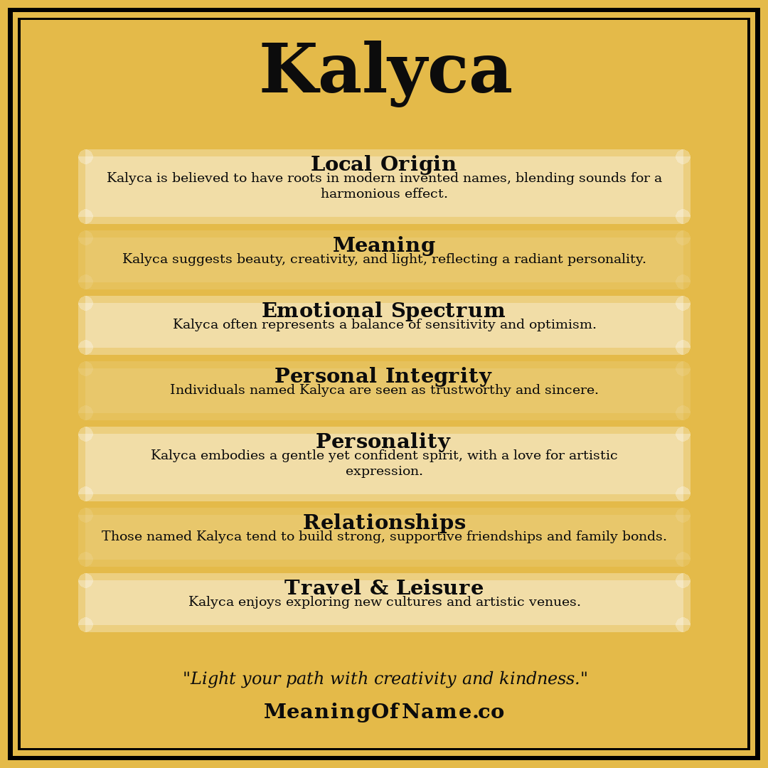 Kalyca name meaning poster