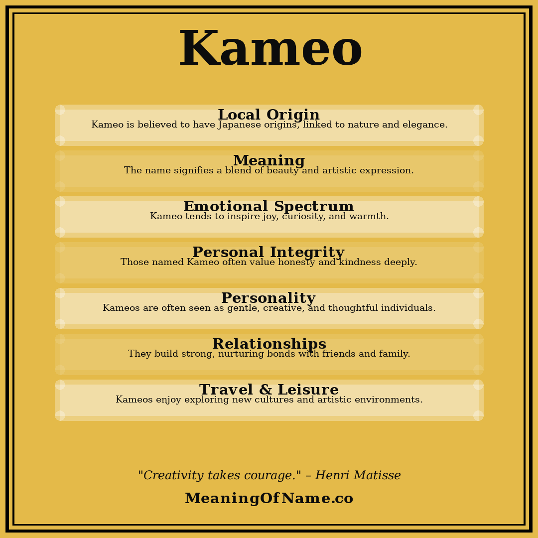 Kameo name meaning poster