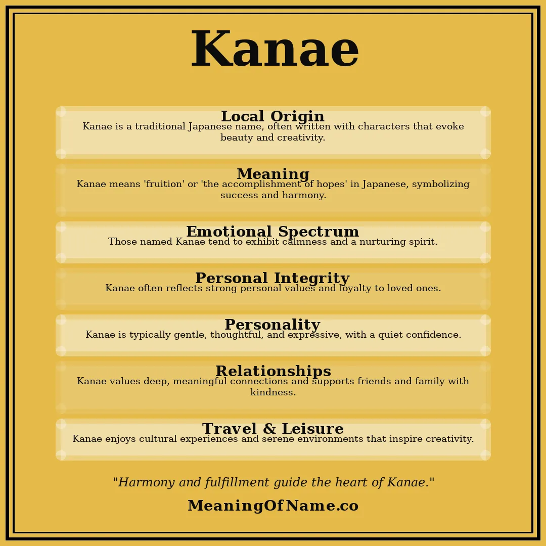 Kanae name meaning poster