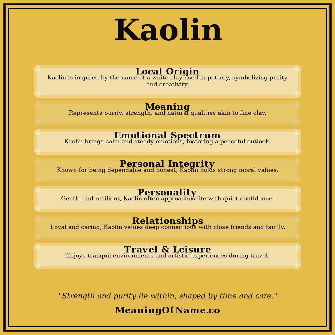Kaolin name meaning poster
