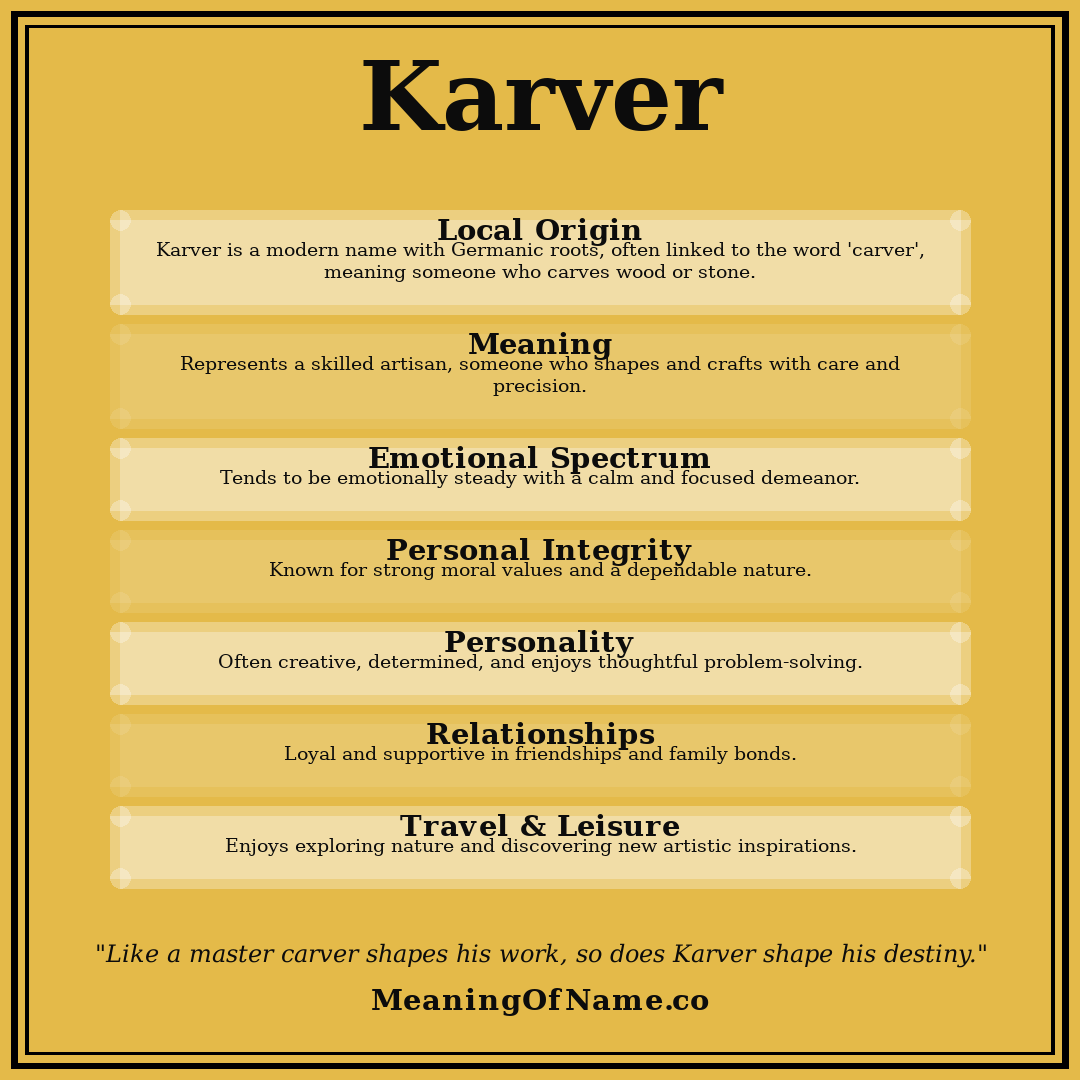 Karver name meaning poster