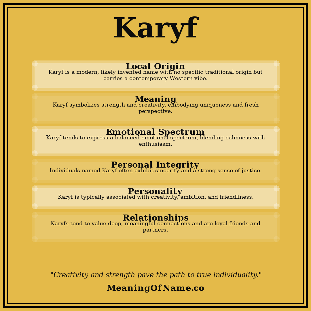 Karyf name meaning poster