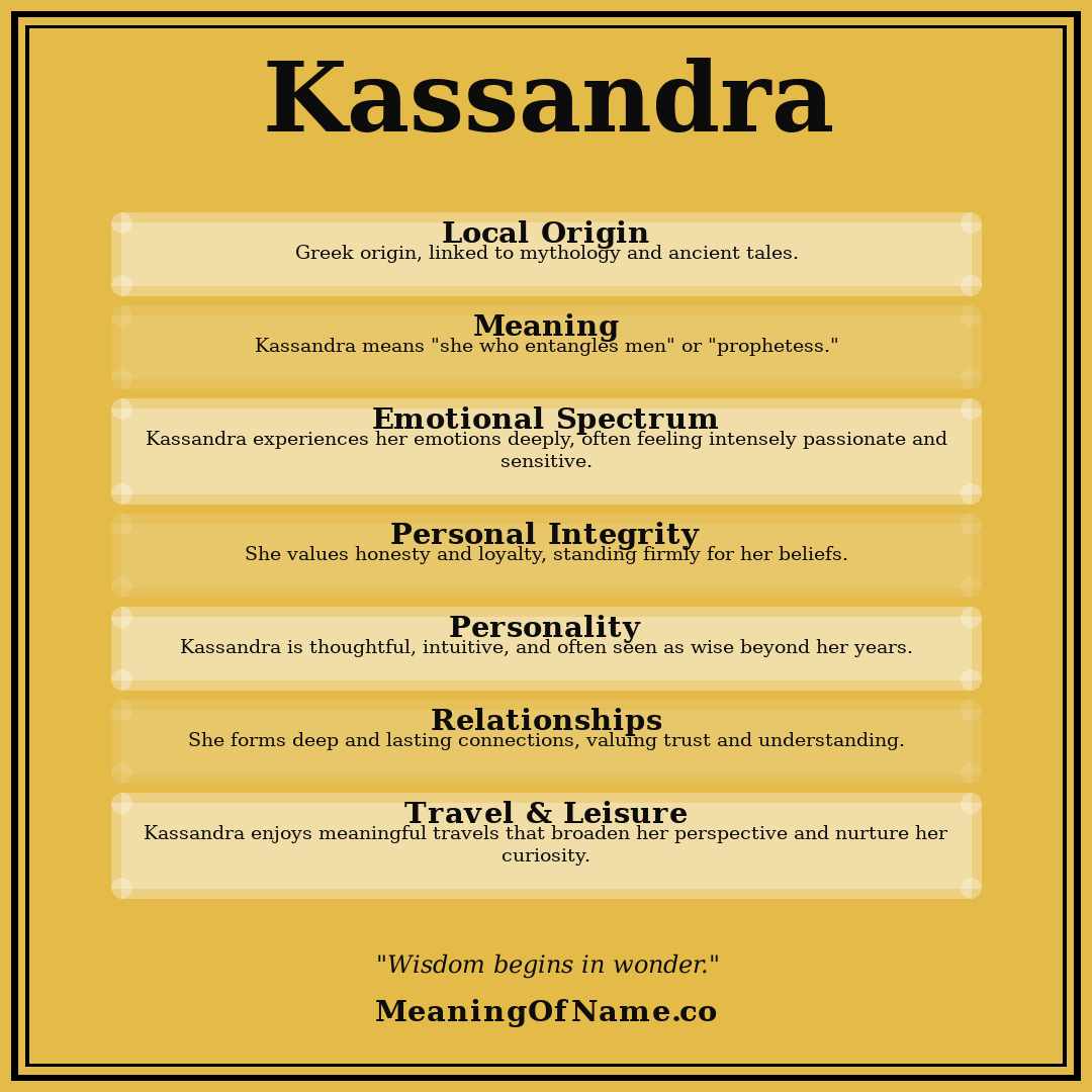 Kassandra name meaning poster