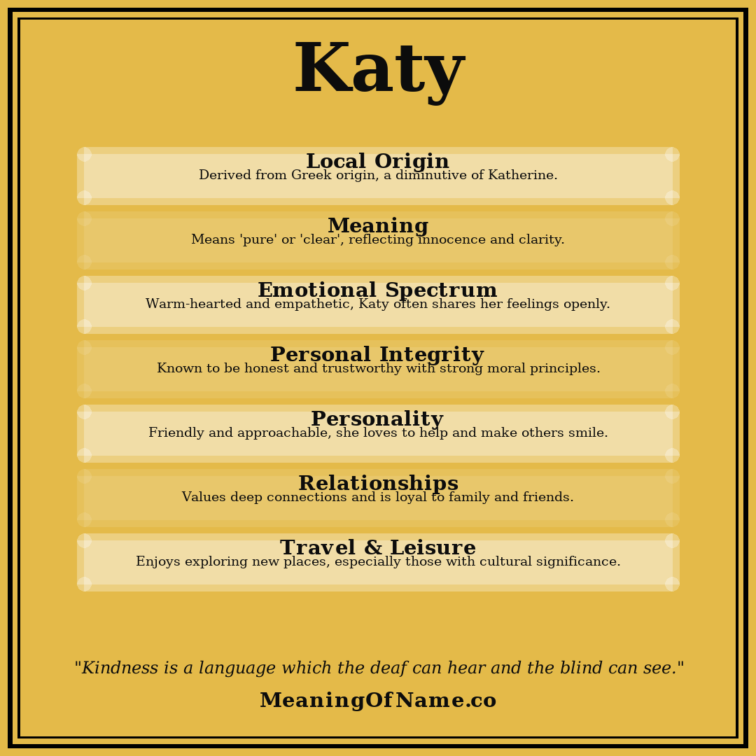 Katy name meaning poster