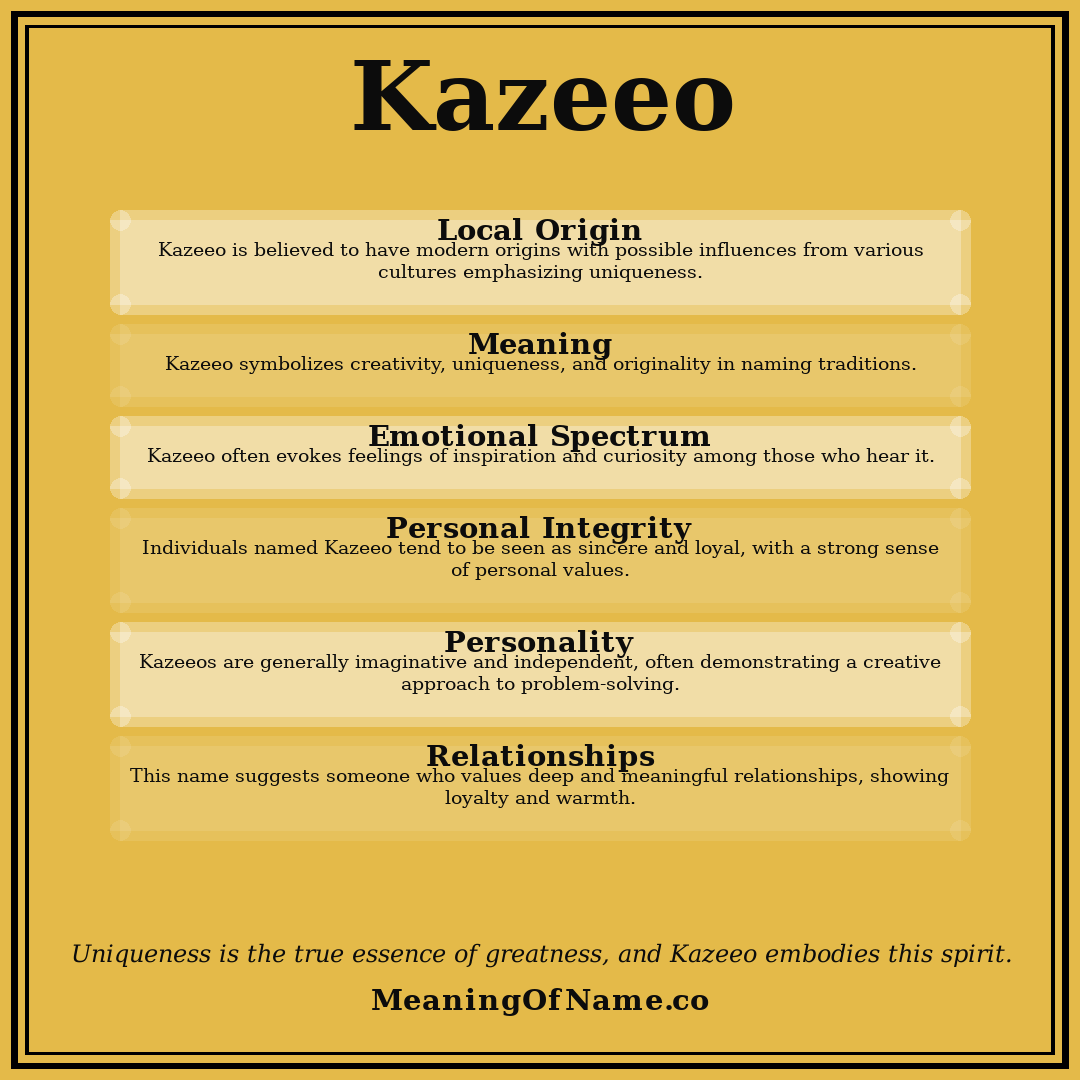 Kazeeo name meaning poster