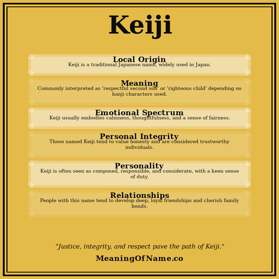 Keiji name meaning poster