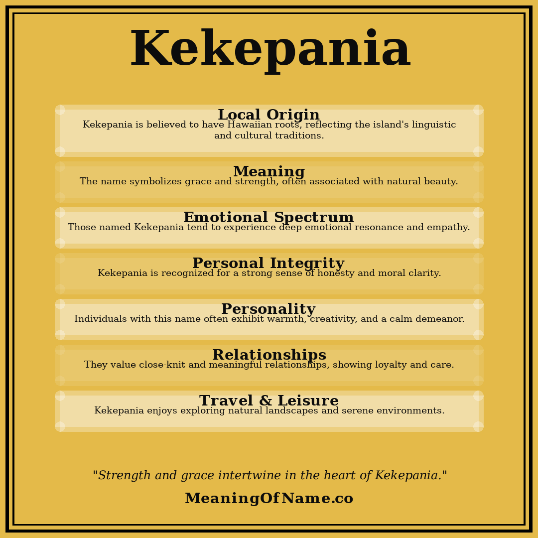 Kekepania name meaning poster