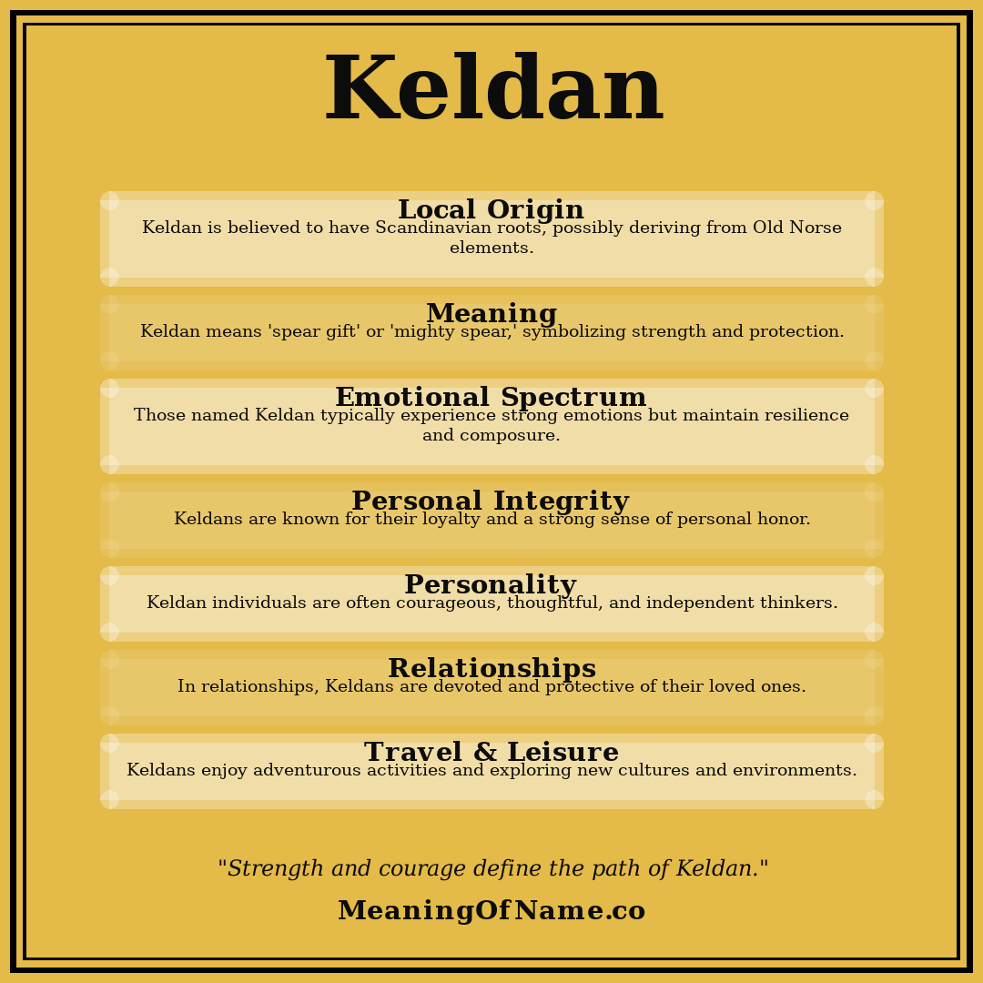 Keldan name meaning poster