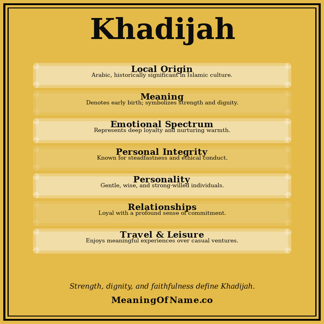 Khadijah name meaning poster