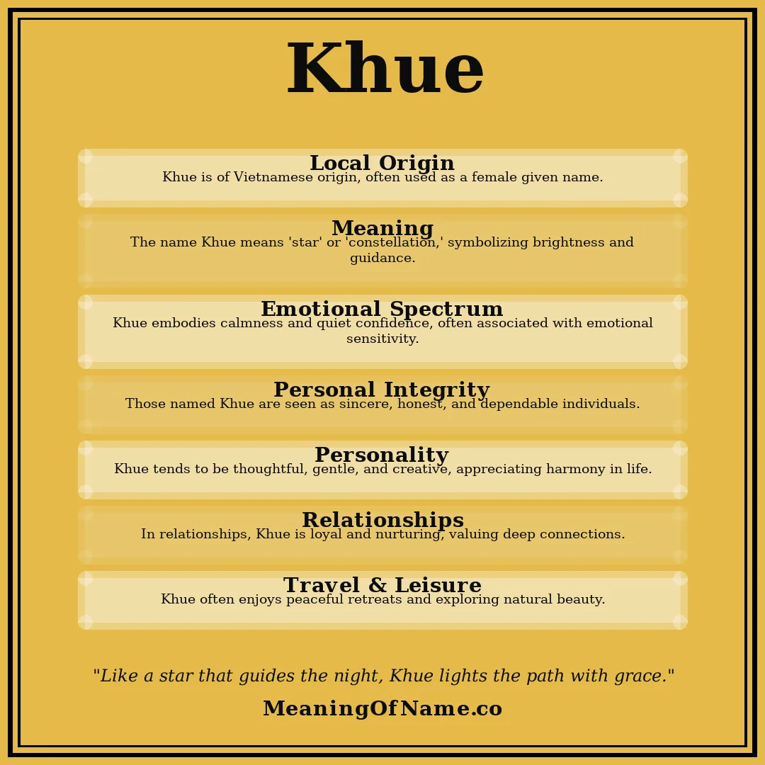 Khue name meaning poster