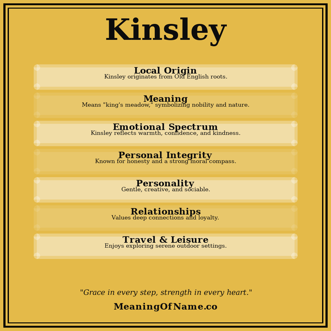 Kinsley name meaning poster