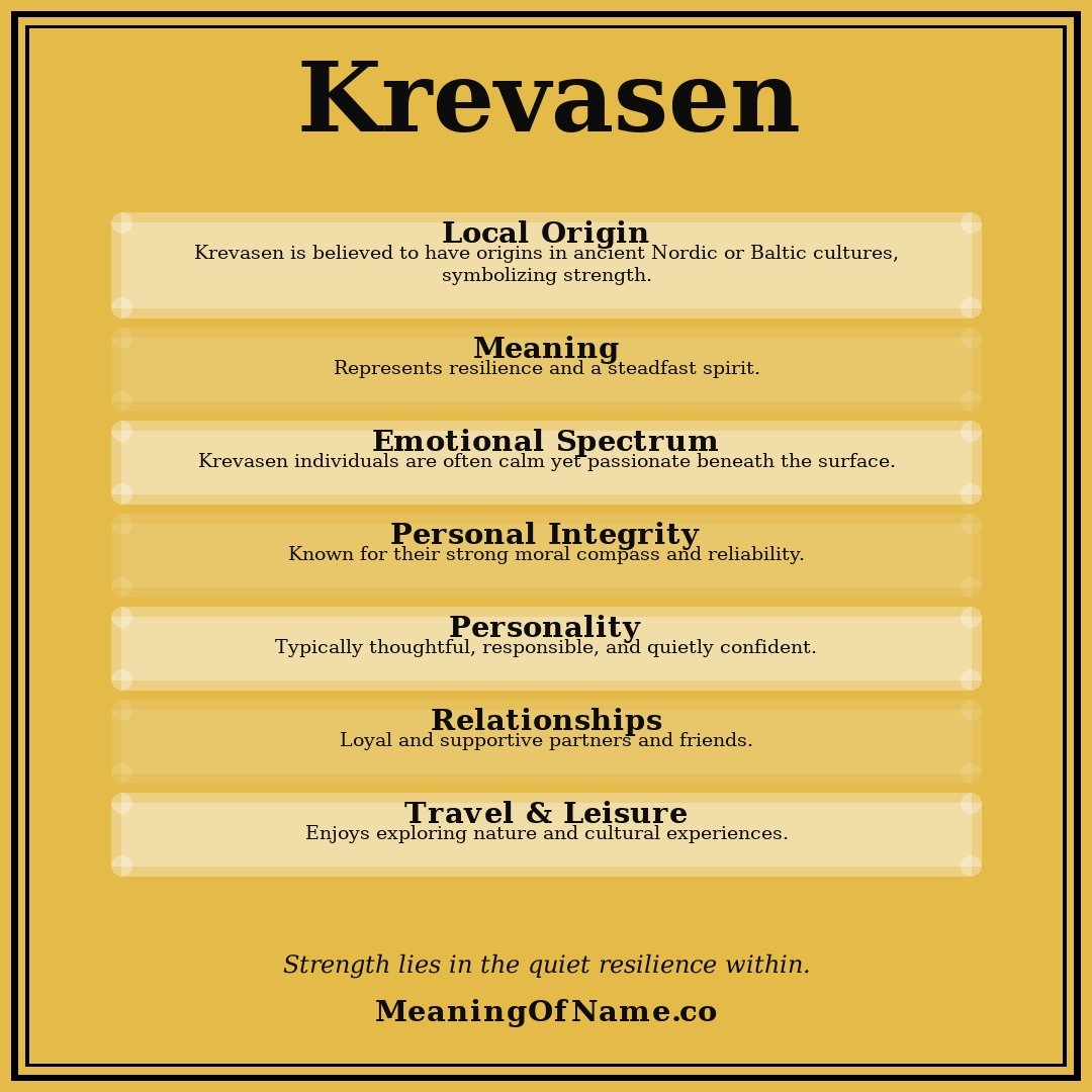 Krevasen name meaning poster