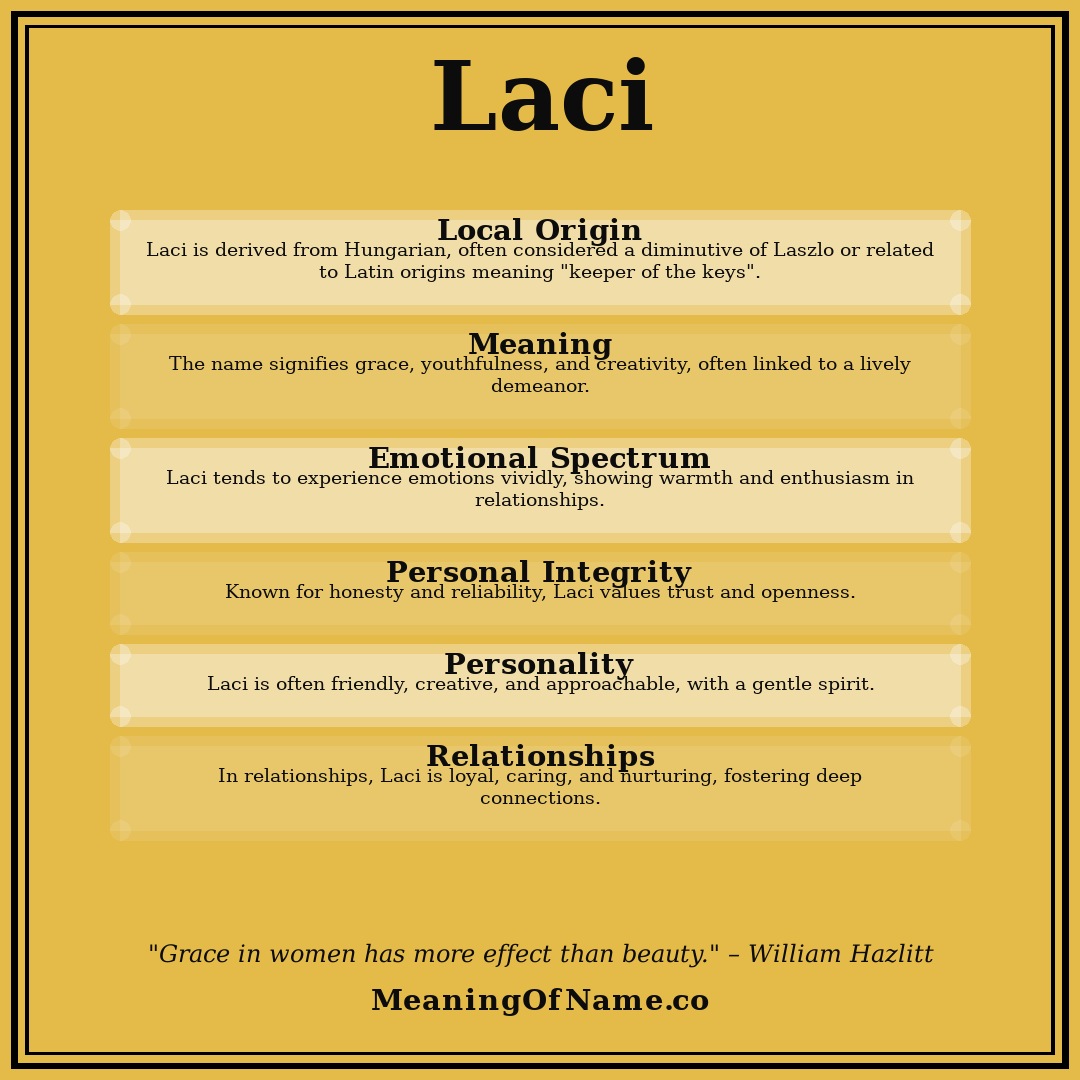 Laci name meaning poster