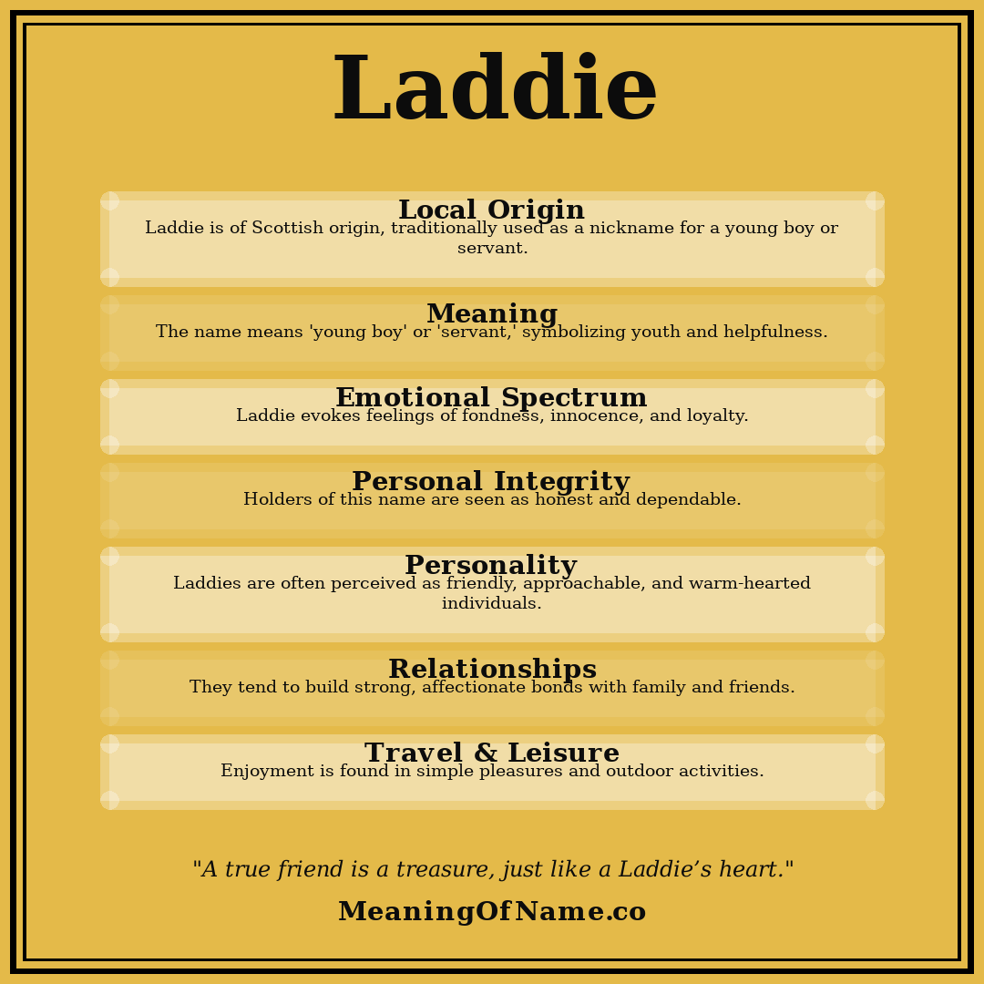 Laddie name meaning poster