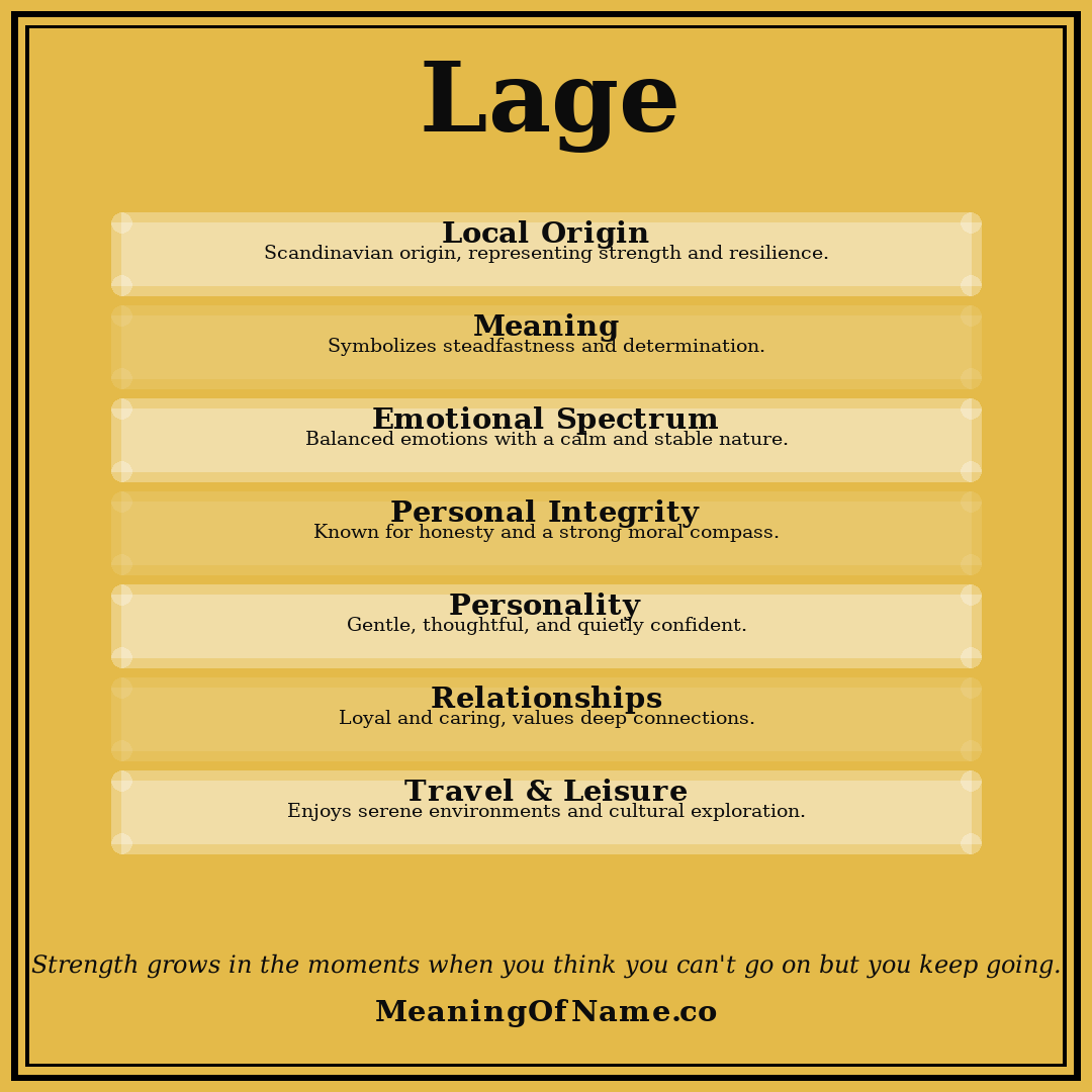 Lage name meaning poster