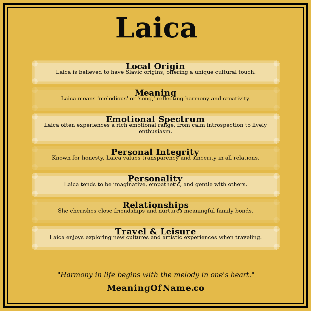 Laica name meaning poster