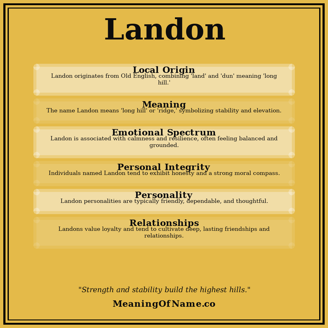 Landon name meaning poster