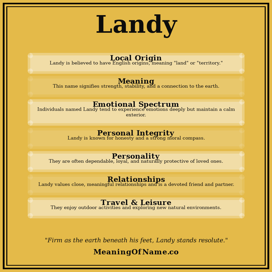 Landy name meaning poster
