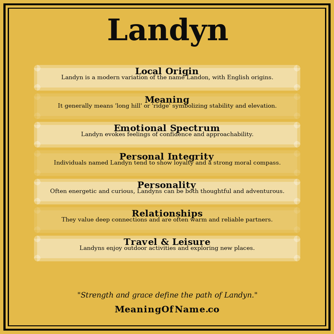 Landyn name meaning poster