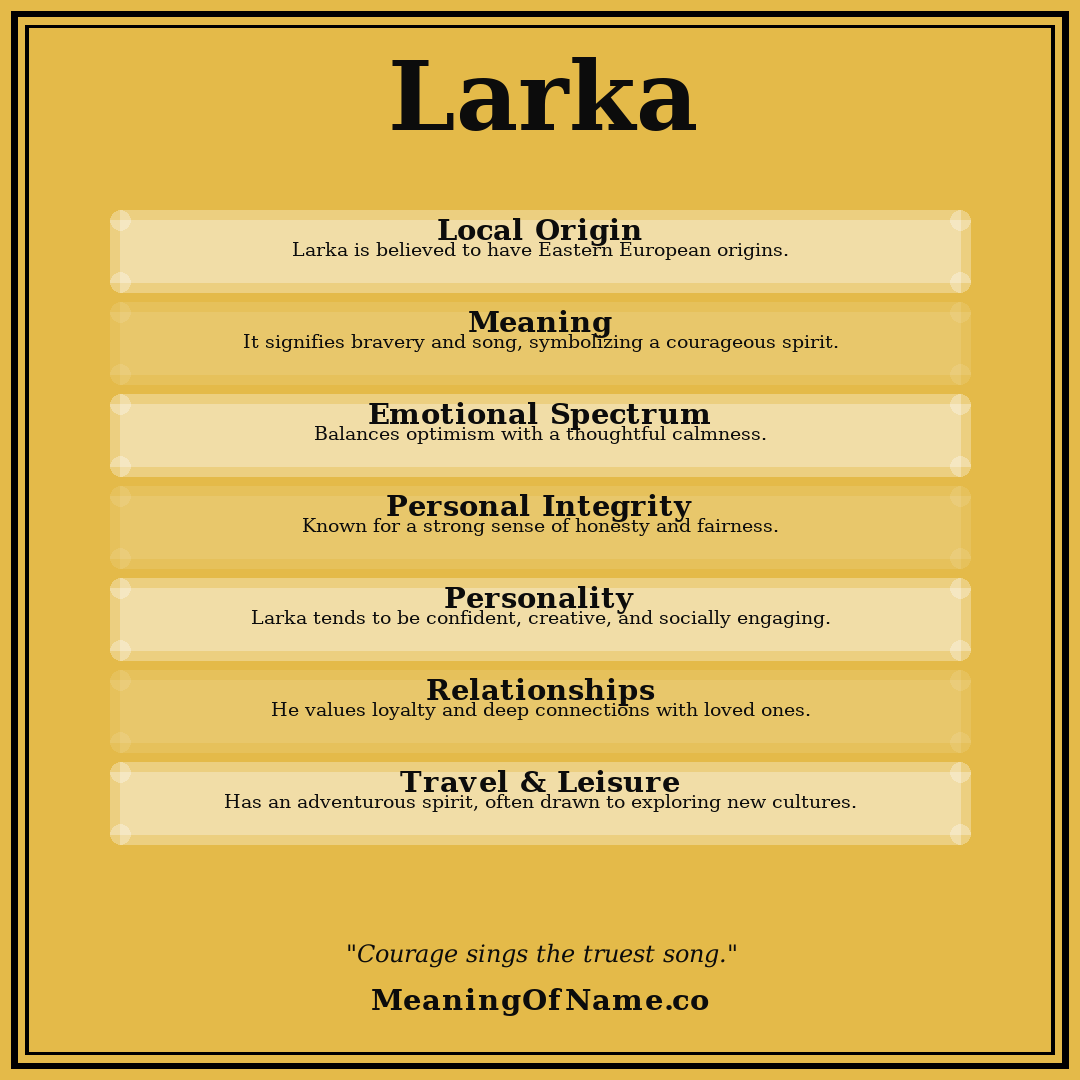 Larka name meaning poster